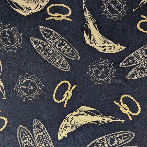 Lauren Ralph Lauren Women's Silk Button Down with Nautical Sailing Print - Picture 3 of 6